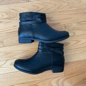 Luoika Women's Wide Width Ankle Boots - Black Block Low Heel Side Zipper Booties